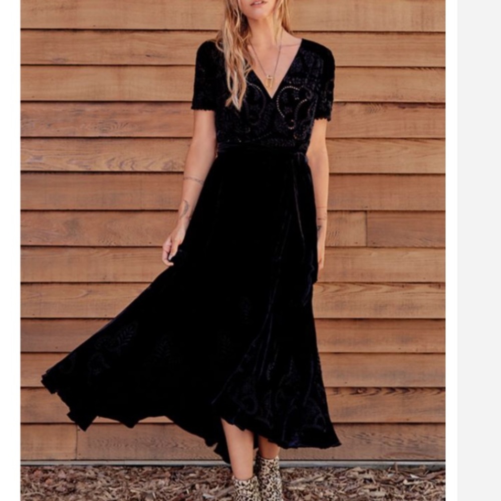 Johnny Was Velvet Wrap Dress NWT